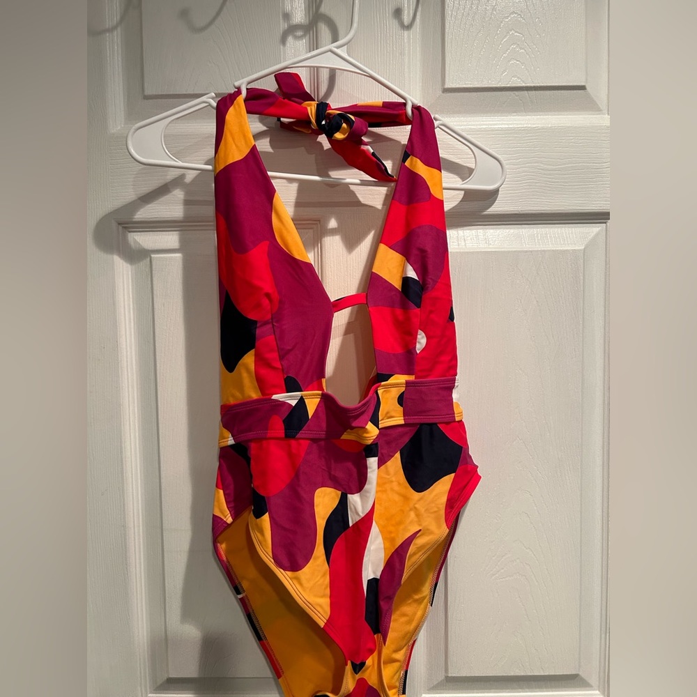 One piece colorful swim suit. From Adore Me site.